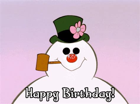 frosty happy birthday animated gif